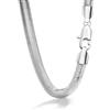 Dankadi Collana a spina di pesce a forma di serpente, larga, 6 mm, 8 mm, in 925, in argento, per uomo e donna, catena piatta a girocollo 41 - 76 cm, maglia serpentina dorata, 16 - 30 pollici, regalo