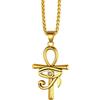 Richsteel Egiziano Ankh Collana Pendente Croce di Ankh dall'Egitto Acciaio Inossidabile/Oro/Nero Catena 55+5 cm Gioielli Africani Fantasia Regalo Originale per Donna Uomo Adolescente Ragazzi