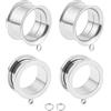 Vankula DIY Dilatatori Lobo Double Flared tunnel dilatatore orecchie 4 pz/ 6 pz in Acciaio inossidabile lobi piercing espansori Gioielli Uomo Donna 6mm a 25mm