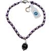 Generico Su Coccu Bracciale in Acciaio e tessuto colorato viola Pietra onice, Portafortuna sardegna