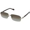 Gucci GG1221S 008 | Occhiali da Sole Graduati o Non Graduati | Prova Online | Metallo | Rettangolari | Argento | Adrialenti