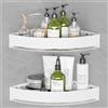 Wisfame Set 2 Mensola Doccia Angolare Bianche in Alluminio, Antiruggine P Bianco