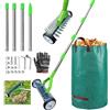 RURIZHONGTIAN Scarificatore manuale con ruote, 165 cm, scarificatore a mano con sacco per rifiuti da giardino, rastrello con manico, rastrello da taglio con manico, scarificatore a mano, per eliminare il feltro del