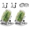 Frogetu Barattolo Germogliatore 2 Set, Kit di Barattoli per Germogliamento di Semi, 1000ml Germogliatore in Vetro, 2 Coperture, 2 Supporti e 2 Vassoio, per Broccoli, germogli e Semi