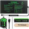 VIVOSUN 25x52cm Set Combinato Tappetino Riscaldante per Piantine e Termostato Digitale, Tappetino Riscaldante Idroponico Certificato UL & Met per Germinazione, Giardinaggio Interno, Serra