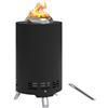 Outsunny ciotola per il fuoco Ø16x25cm in acciaio inox Pozzetto per il fuoco con attizzatoio Ciotole per il fuoco senza fumo Cesto per il fuoco per giardino, balcone, terrazza, barbecue all'aperto,