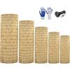 Generico Cannette Bamboo Pelato Recinzione Giardino Esterno 30cm 50cm 60cm 80cm 100cm 120cm 150cm 160cm 180cm Alto per Copertura Recinzione Giardino Ringhiera Balcone in Bamboo(Black Wire)