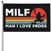 Generic Bandiera Da Giardino Milf Man I Love Frogs Garden Flag Durevole Bandiera Da Cortile Premium Bandiere Decorative Per Festival Esterno Celebrazioni 90X152CM