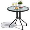 Mojawo Tavolo da giardino in vetro e metallo, rotondo, Ø 60 x 70 cm, antrhrazit/grigio scuro