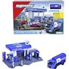 Majorette Petrol Station ARAL (con auto giocattolo) - Stazione di servizio giocattolo con impianto di lavaggio, negozio, pilastri di ricarica e molte funzioni, set da gioco per bambini dai 5 anni in