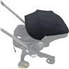 Feliliber Tettuccio di ricambio per passeggino Doona X/Doona+/Doona i, parasole estensibile a 4 segmenti, lavabile in lavatrice, accessori per passeggino con spalline (nero, per Doona+/i)