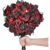 AugustknowU Set di fiori decorativi per Halloween, 10 pezzi, con rosa e ragno, per centrotavola per feste stagionali e decorazioni per la casa a tema (rosso)