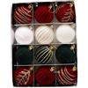 Feeshoppher Palline di Natale da 6,9 cm, 12 pezzi, in velluto floccato, palline decorative per albero di Natale, infrangibili, per feste, vacanze, decorazioni per la casa