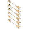 LALADEFIEE Set 6 Cucchiaini da Dessert Pasquali a Forma di Coniglio in Acciaio Inox 304 Dorato Cucchiaini da Caffè e Tè per Mescolare Bevande Calde e Dolci e Salsa per Uso Quotidiano e