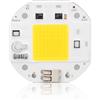 Hapivida LED Chip ad Alta Potenza, Perline Lampada COB da 70W, Chip per Perline Lampada Illuminazione Fai-da-Te per faretto proiettore Perline Sorgente di Luce per Uso Esterno Interno 220V(70W Bianco Caldo)