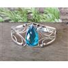 Affascinante Topazio Blu Gemma 925 Argento Sterling Fatto a Mano Bracciale RM-25