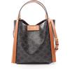 CELINE Borsa a tracolla CELINE Small Cubo Triomphe tela pelle nero marrone NUOVA donna