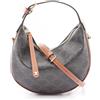 CELINE Borsa a tracolla CELINE Teen Lulu Triomphe tela pelle nero marrone NUOVA donna