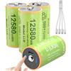 ENEGON Batterie Ricaricabili a D, 4 Pezzi, 1,5 V, Tipo C (5 V Ricarica), 12580 mWh, LR20 con Indicatore di Carica, con Cavo di Ricarica da 1 a 4, Per Lampade Campeggio, Radio, Giocattoli