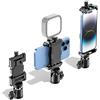 KDD Cell Phone Tripod Mount Adapter with Ball Head, 360° Rotating Phone Holder Stand for Tripod with Cold Shoe, Smartphone Clamp Mount for iPhone 14 13 12 Pro Max Mini, Samsung, Selfie Stick (4.7-10)