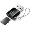 HAUXGOGO Lettore di schede USB, Lettore di Schede Mini TF Portatile, Supporta schede MicroSD/TF, Compatibile con smartphone, tablet e computer - Nero