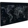 JIALONG Tappetino Mouse Grande Mouse Pad XXL Tappetino Scrivania (900x400mm) Confortevole, Lavabile, Base in Antiscivolo Personalizzato per Gaming, Ufficio, lavoro - Mappa del Mondo con Fuso Orario