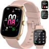 Qecnato Smartwatch Uomo Donna, 1.95HD schermo curvo Contapassi Sonno Cardiofrequenzimetro, Smart watch IP68 per iOS/Android, Rosa
