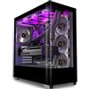 KEDIERS Case PC Preinstallato con 4 × 120MM Ventola Nera, Case PC Mid Tower ATX, Case Computer con Vista Panoramica Pannello Frontale in Vetro Temperato, Nero, P4