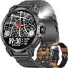 MYSHUN AMOLED Smartwatch uomo 1,85 telefonica, torcia, 5 ATM, 123 modalità sportive, monitoraggio pressione sanguigna, contapassi