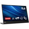Lenovo L15 Monitor Portatile, Display 15.6 FullHD IPS, 1920x1080, 60 Hz, 6 ms, Input 2xUSB-C, Cavo USB-C a USB-C, Regolabile in inclinazione, Grigio
