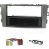 tomzz Audio 2455-009 Set di pannelli radio compatibili con Toyota Auris E150 argento con adattatore radio ISO adattatore antenna ISO DIN