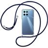 Sewutoyu Custodia Collana per Cellulare Compatibile con HONOR 70 Lite/HONOR X8 5G - Cover Silicone TPU Protettiva Trasparente - Custodia indossabile per Collo - Case a Tracolla con Cordina, Blu