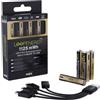 VERICO LoopEnergy Pro AAA 1125 - Batterie ricaricabili USB-C AAA 1,5 V, 1125 mWh (750 mAh), 4 pezzi, ricarica rapida tramite connettore USB-C in circa 2 h, confezione da 4 AAA, 1 cavo USB da -A a 4