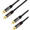 LogiLink CA1206 - Cavo audio stereo RCA (RCA), 2 x 2 connettori RCA con contatti placcati in oro per un suono di alta qualità, 3 m