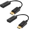 AXFEE Adattatore da Displayport a HDMI, 2Pezzi Adattatore HDMI Da 4K con Supporto Audio 4K, Supporta HDTV, Proiettore, Monitor, Desktop, Laptop