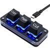 Astraveo Mini Tastiera Meccanica Programmabile con RGB, Mini Tastiera a 3 Tasti Tagliare Copia Incolla, Macro Pad Hot Swap, Tastiera Macro Personalizzabile per Gaming Desktop Design, Windows Mac