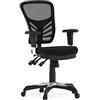 Flash Furniture Sedia ergonomica da ufficio, con schienale di supporto a rete, seduta sagomata, regolabile in altezza, con tre leve di controllo, nero