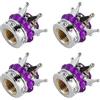 Septpenta 4 Pezzi Cappucci Stelo Valvola Pneumatici, Cappucci Valvola Aria Stelo Ruota con Anima Interna in Rame Dal Design Unico, Migliorare la Sicurezza, Nucleo Interno in Rame, per Auto Camion (Viola)