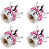Septpenta 4 Pezzi Cappucci Stelo Valvola Pneumatici, Cappucci Valvola Aria Stelo Ruota con Anima Interna in Rame Dal Design Unico, Migliorare la Sicurezza, Nucleo Interno in Rame, per Auto Camion (Rosa)