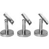 Lecreatekit Staffa a colonna regolabile mobile, 3 pezzi, in acciaio inox, supporto per corrimano per scale, sicurezza e stabilità (60 mm-A)