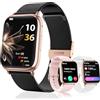 SLOKSFil Smartwatch Donna, 1.83" Fitness Orologio con Effettua/Risposta Chiamate, con SpO2, 24H Cardiofrequenzimetro, Sonno, Ciclo Mestruale, Contapassi, 100+ Modalità Sportive, per iOS Android (Schwarz Gold)
