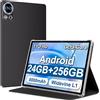SKYEGG Tablet 11 Pollici Android 14 con 24GB RAM +256GB ROM (Espandibile Fino a 1 TB), Face ID, Widevine L1, Octa-Core 2.0 GHz, 5G Wi-Fi, GPS, 8000mAh, HD 1280 x 800 Incell IPS, Tablet con Custodia, Grigio