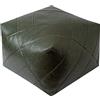 MANSKHW Pouf in Pelle marocchina Poggiapiedi ottomano Poggiapiedi Vuoto, Poggiapiedi Quadrato Cuscino Portaoggetti Coprisedile per Soggiorno, Decorazione Domestica, Regalo e Matrimonio (Verde, L)