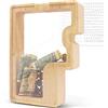DBPBToU Salvadanaio a Forma di Lettera in Legno, Grande 23 * 4 * 23cm, Apribile Personalizzato Trasparente, per Regalo di Compleanno/Decorazione Domestica/Ricordo