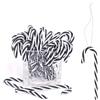 HERZWILD 32 bastoncini di zucchero decorativi per albero di Natale, da appendere, colore nero, decorazione natalizia da appendere all'albero di Natale (bianco e nero, 12 cm)