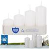 KOTARBAU® Candele a stelo, candele a colonna, candele a blocco, set da 4 pezzi, bianco