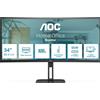 AOC V5 CU34V5C/BK Monitor PC 86,4 cm (34) 3440 x 1440 Pixel Wide Quad HD LED Nero GARANZIA ITALIA