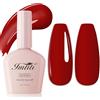 Imtiti Smalto Gel Rosso Rubino, 1Pz. Smalto Gel Rosso Vino, Lunga Durata, Nail Art Manicure Salon DIY a Casa per l'Autunno e l'Inverno (10 ML)