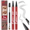 iMethod Confezione da 2 matite per sopracciglia - Eyebrow Pen con 4 punte precise e 2 punte per sopracciglia naturali, tratti simili a capelli per tutti i tipi di sopracciglia, lunga durata, grigio