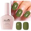 Imtiti Smalto per unghie verde bosco, 1 pezzo di smalto gel verde salvia, smalto gel UV LED, lunga durata, nail art manicure fai da te a casa per l'autunno e l'inverno (10 ML)